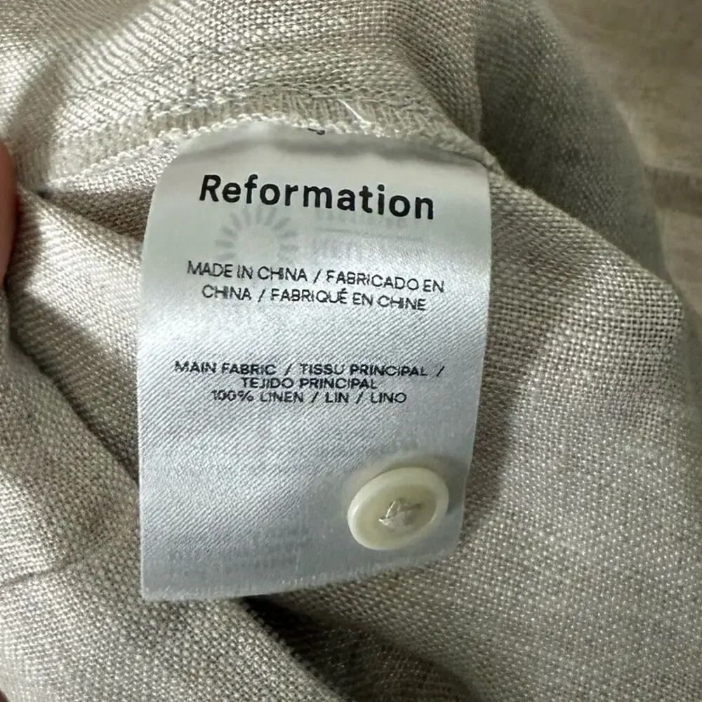 Reformation Naomi Linen Jumpsuit in Oatmeal 6